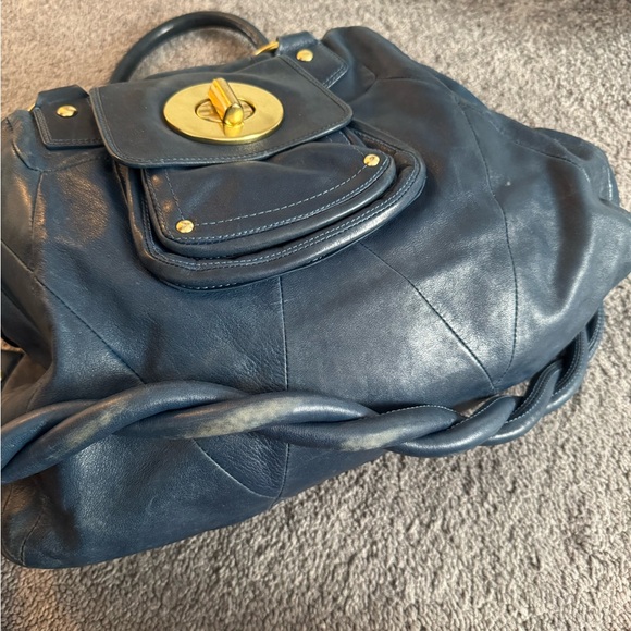 Rare Coach Kira Limited Edition Quilted Leather Satchel Sapphire Blue - Picture 2 of 11